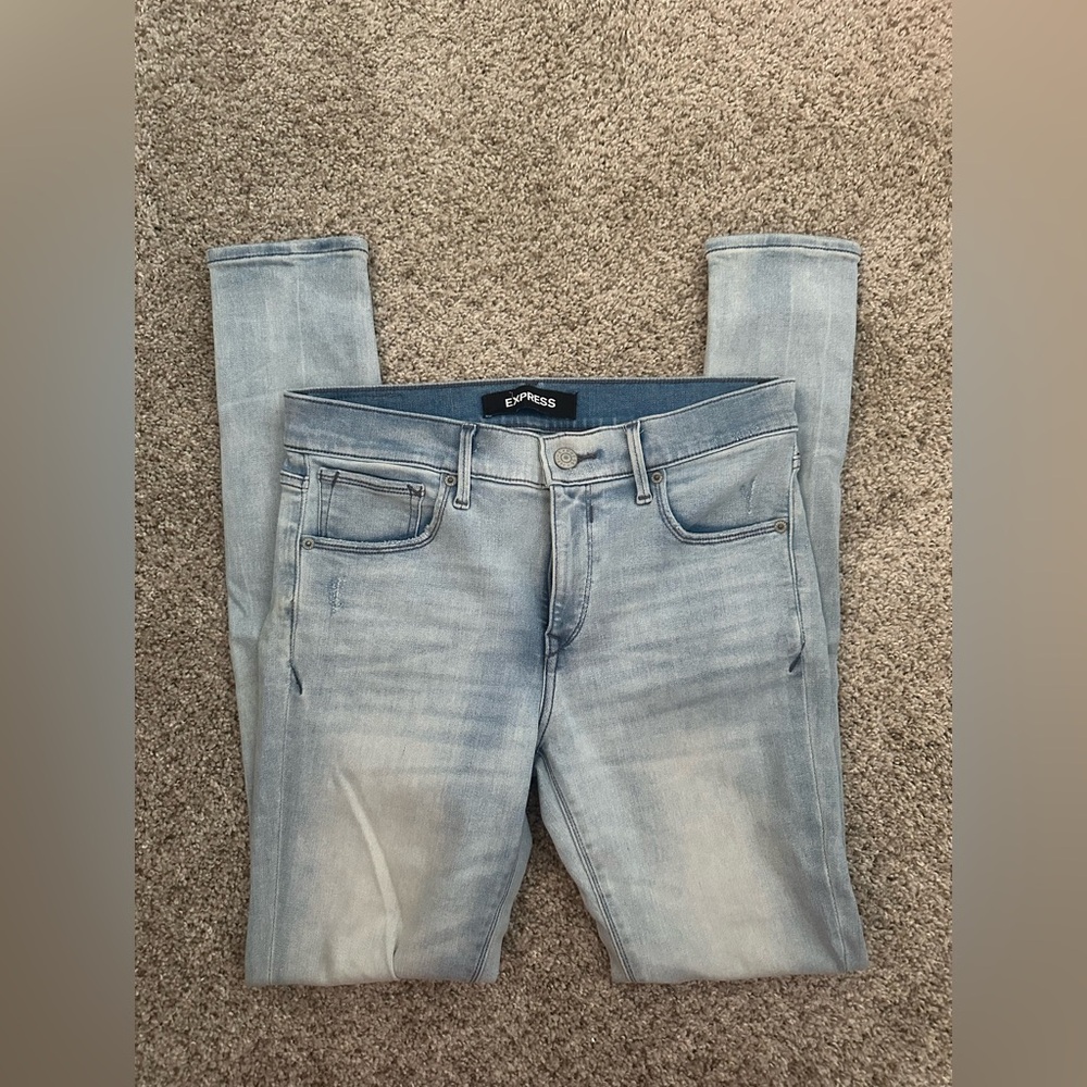 Express Skinny Jeans 6R Light Wash Legging Mid Rise Stretch + Denim Perfect NEW